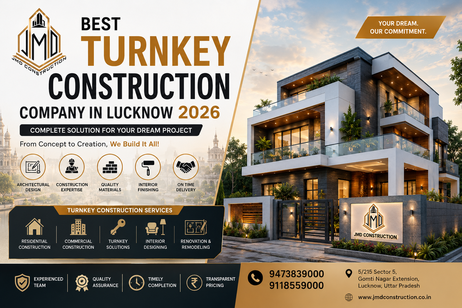 Best turnkey construction company in Lucknow providing complete house construction services