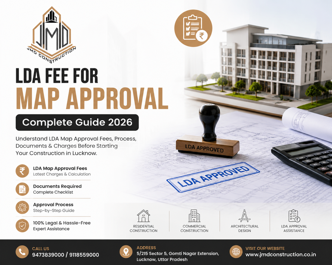 LDA Fee for Map Approval in Lucknow - JMD Construction