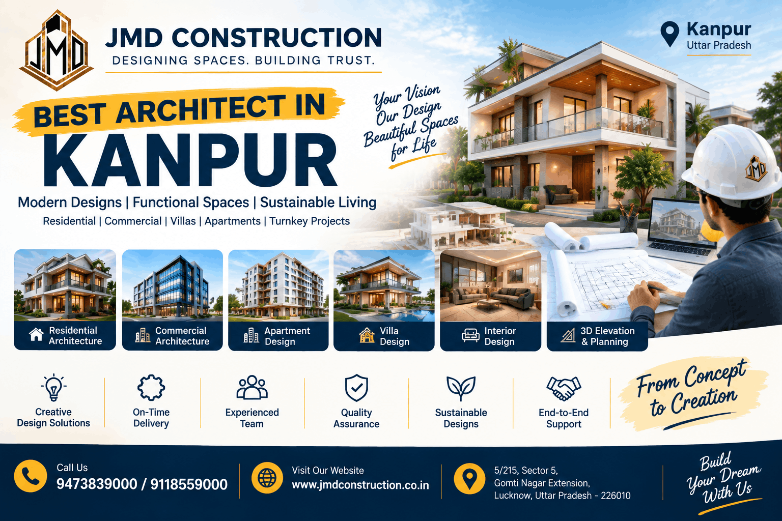 Best Architect in Kanpur - JMD Construction Providing Residential and Commercial Architectural Design Services