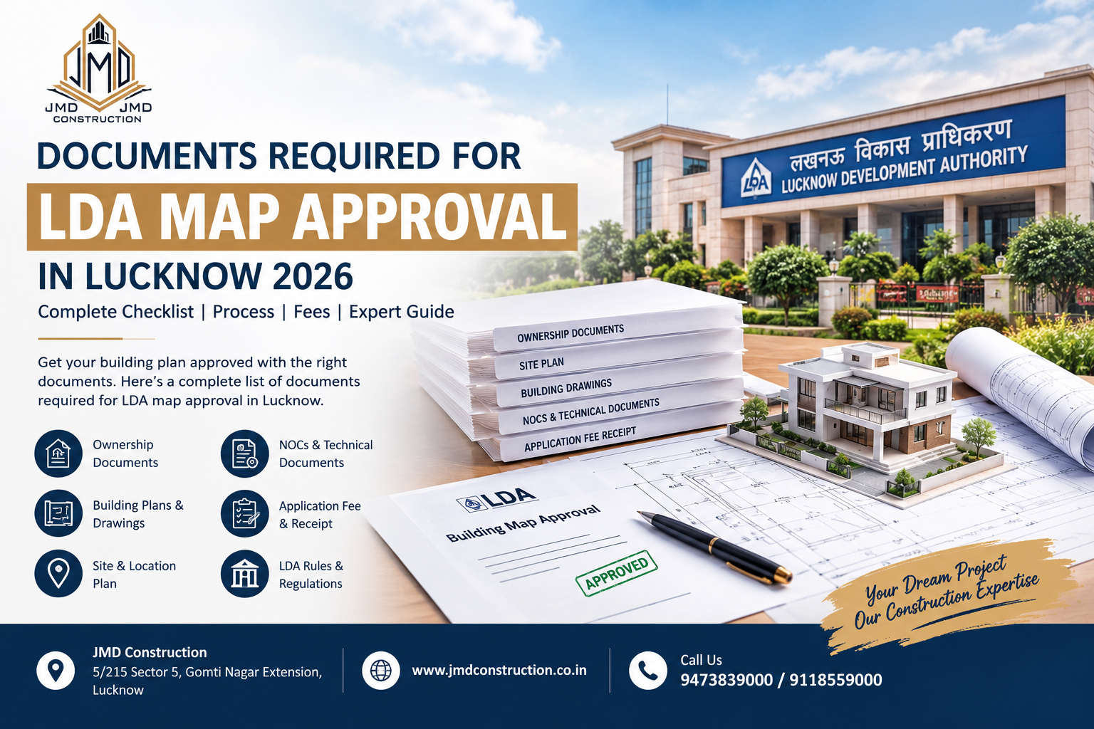 Documents required for LDA map approval in Lucknow